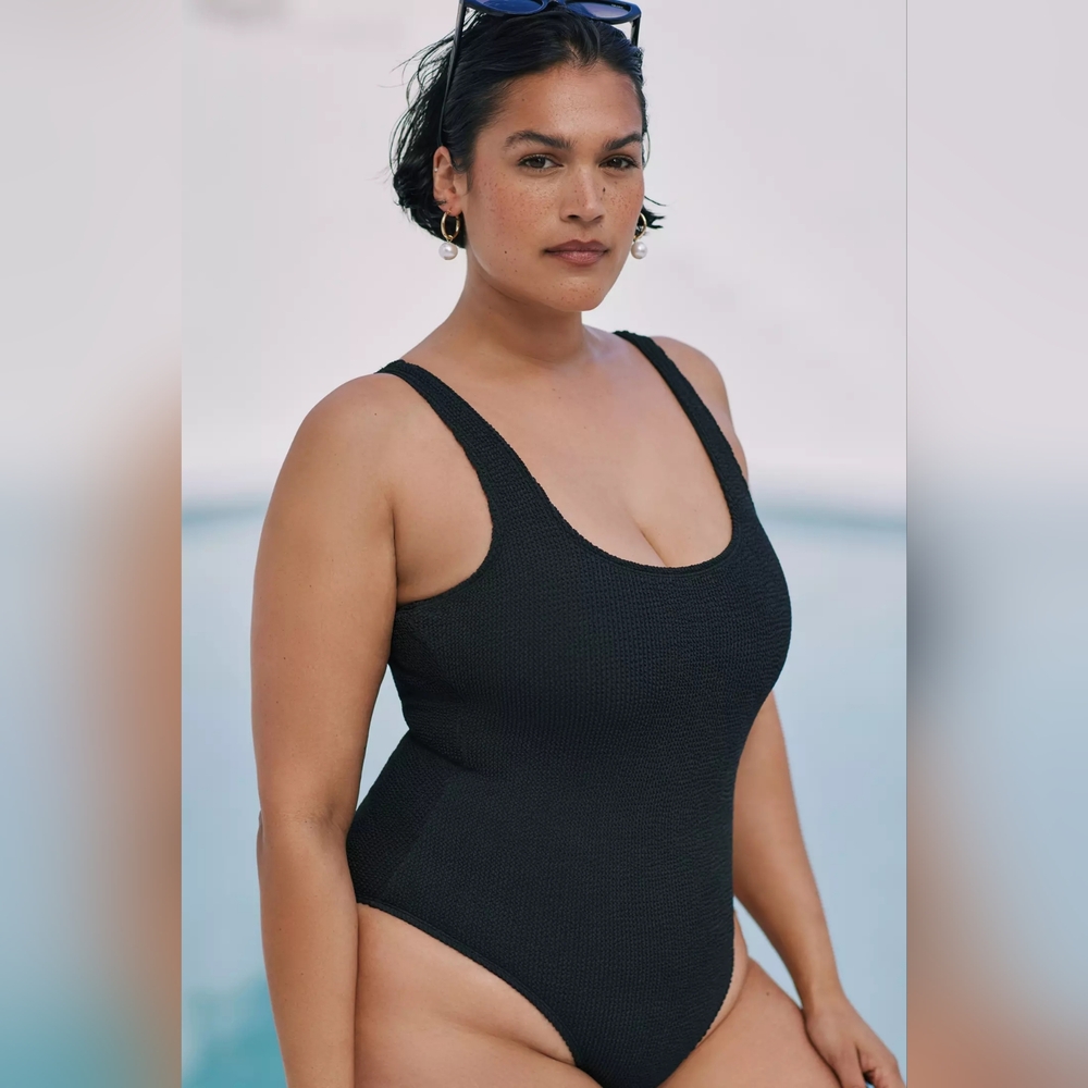 Good American Always Fits Tank One-Piece Swimsuit Size 2XL/3XL NWOT Black